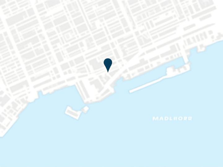 Map placeholder showing the general area of Toronto near Lake Shore Boulevard, indicating the downtown core and waterfront for Compass North Talent's office location.
